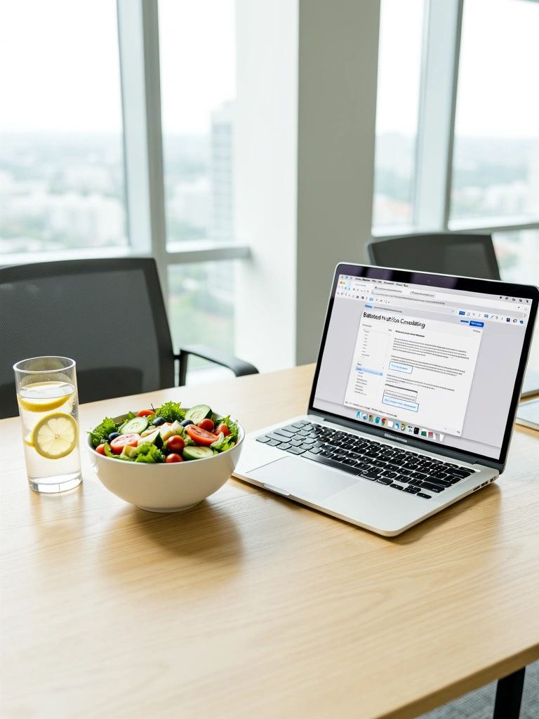 Modernes Setting für Online-Ernährungsberatung